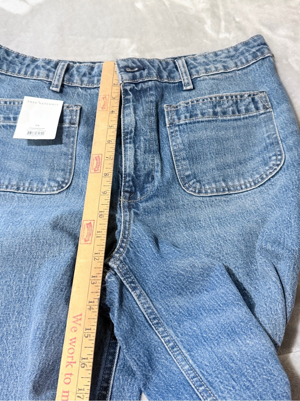 High-Rise Wide Leg Jeans in Medium Blue - Picture 9 of 11